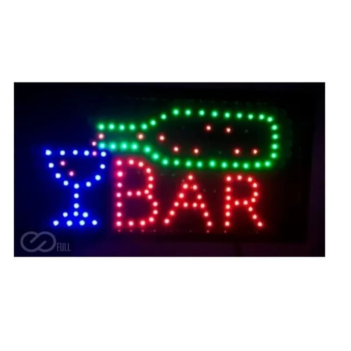 Placa Painel De Led Letreiro Bar 110v Luminoso Led Pisca