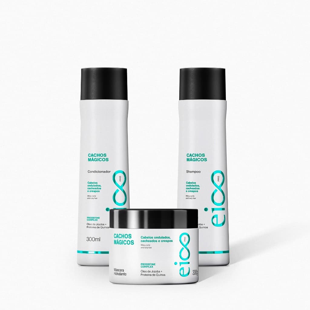 Kit Shampoo E Condicionador + Máscara Cachos Mágicos - Eico PRO