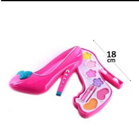 Brinquedo De Maquiagem Infantil-Conjunto Em Formato De Salto Alto Rosa E Pirulito