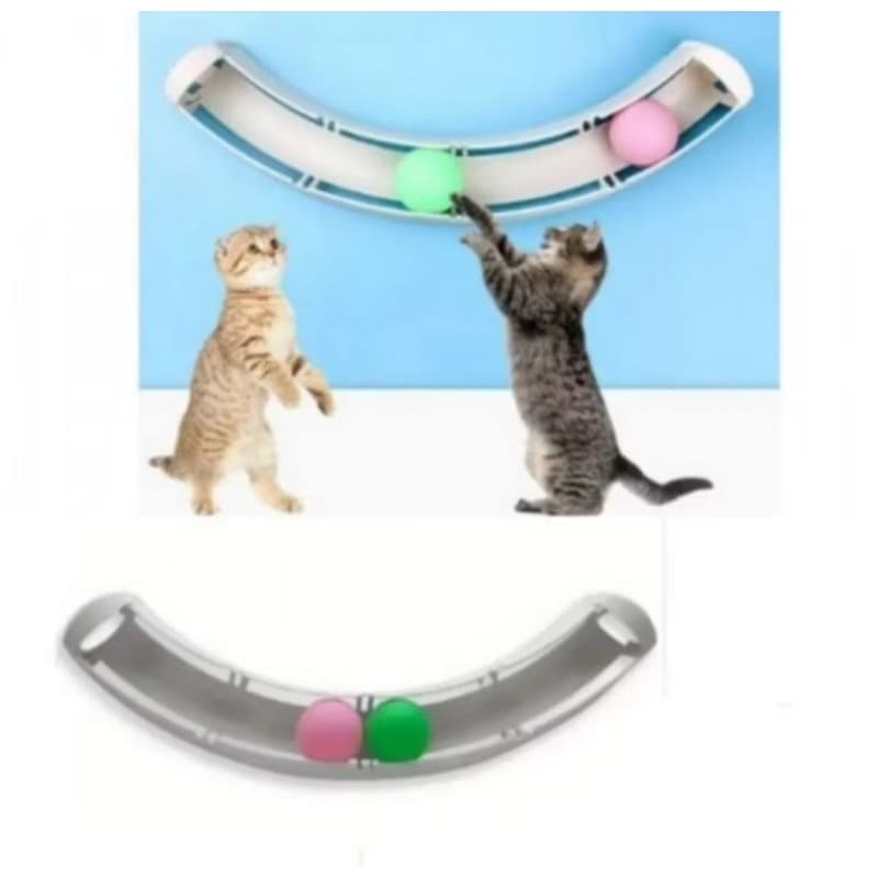 Brinquedo Interativo Para Gatos Trilho De Bolinha Brinquedo De Parede e Vidro Anti Estresse Track Ball De Parede Bolinha