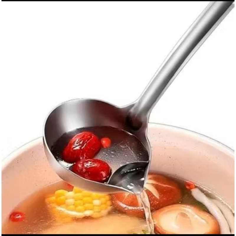 Concha Separa Gordura e Óleo Do Liquido Da Sopa 2 Em 1 Aço Inox