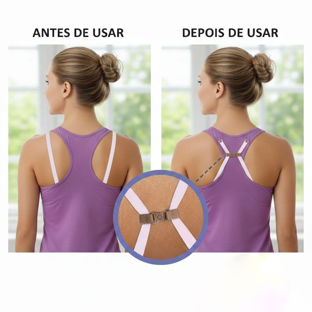 Kit 3 Conector de Alça de Sutiã Bella Acessório Feminino Transforme o Soutien em Nadador