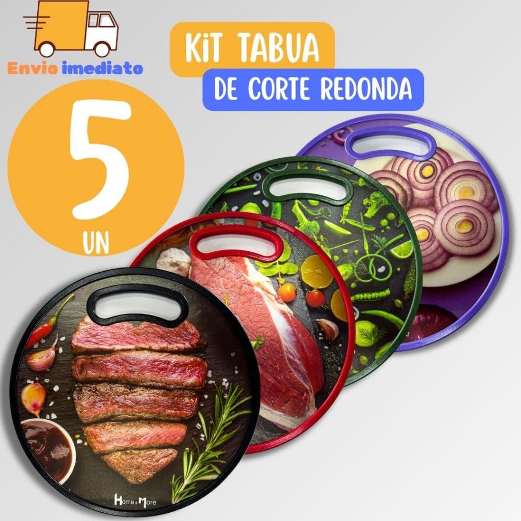 5 Tábuas de Corte Redonda de Cozinha para Legumes Carne Salada Para Churrasco Restaurante Casa