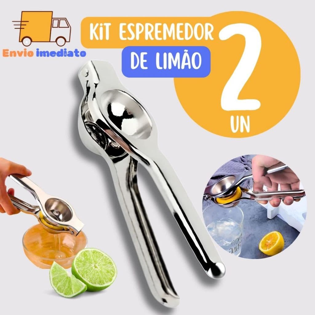 Kit 1/2 e 3 Espremedor De Limão Manual 20cm Limões De Aço Inoxidável Multiuso para Casa Cozinha Bar Restaurante