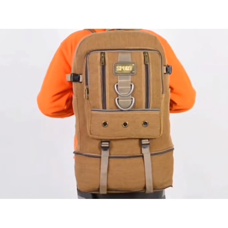 Mochila Em Lona Reforçada 50l Ideal Para Viagem Acampamentos.
