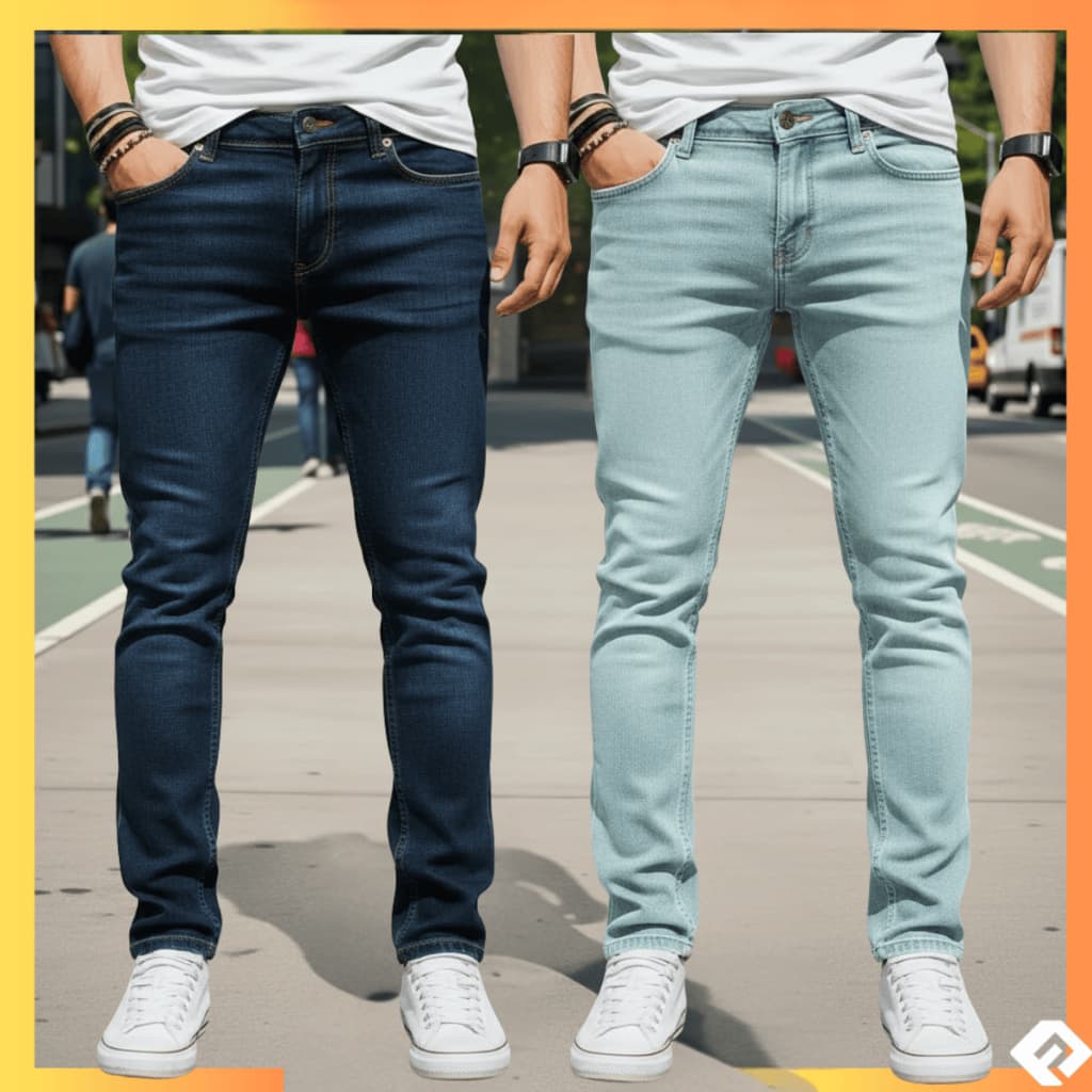 Kit 2 Calça Jeans Masculina Premium Skinny tradicional Basico com Lycra
