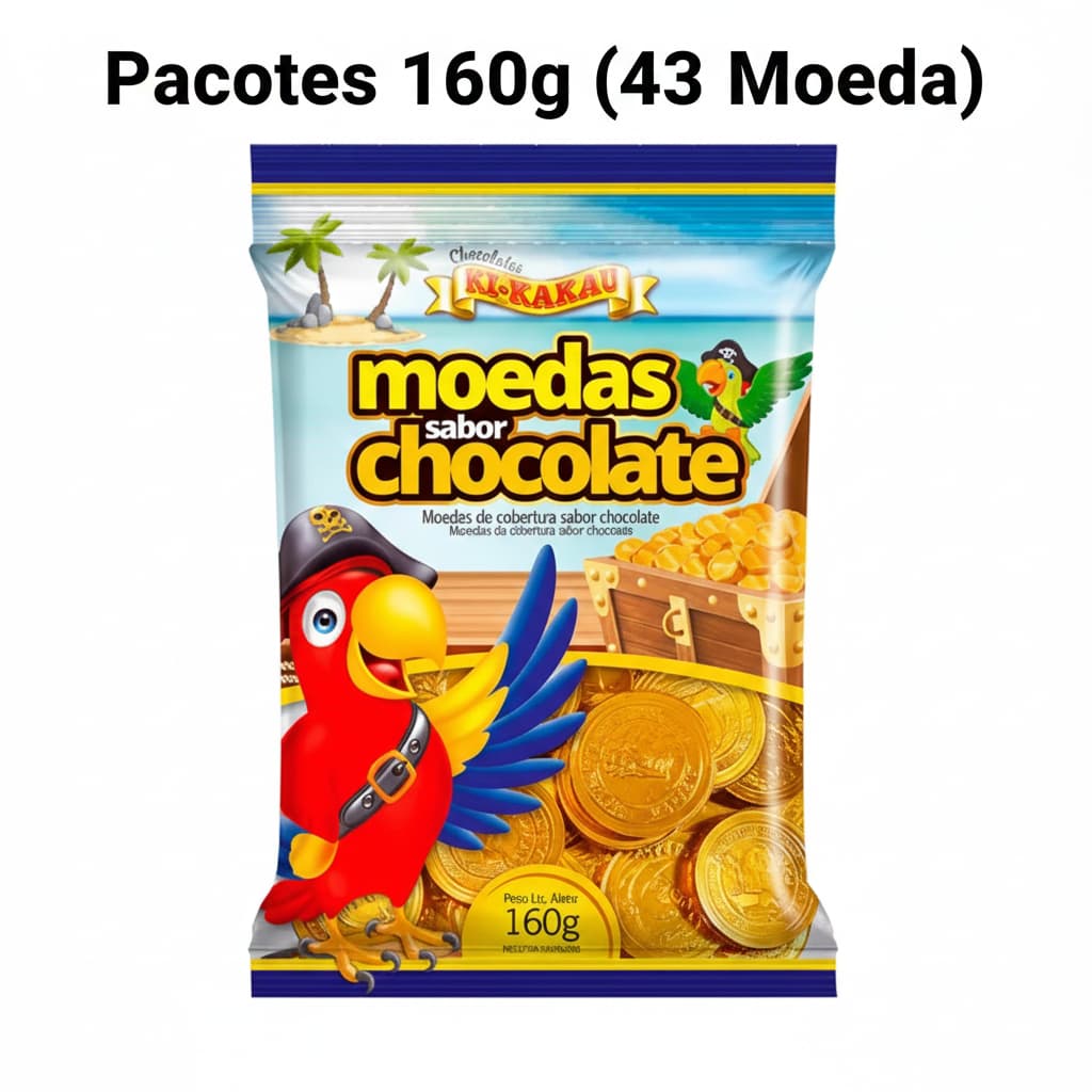 43 Moeda de Chocolate Kikakau 160g festa lembrancinha