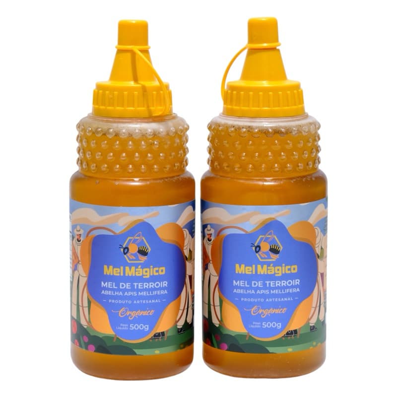 Kit: 1x Mel 500g Florada Silvestre 1x Mel Florada Cipó-Uva - Mel Mágico
