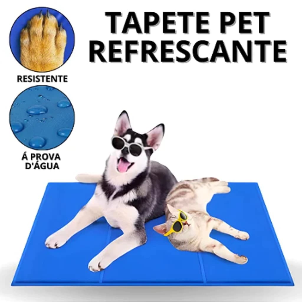 Tapete Gelado 60x45 Cães Gatos - Colchonete Refrescante  Para Cachorro - Verão