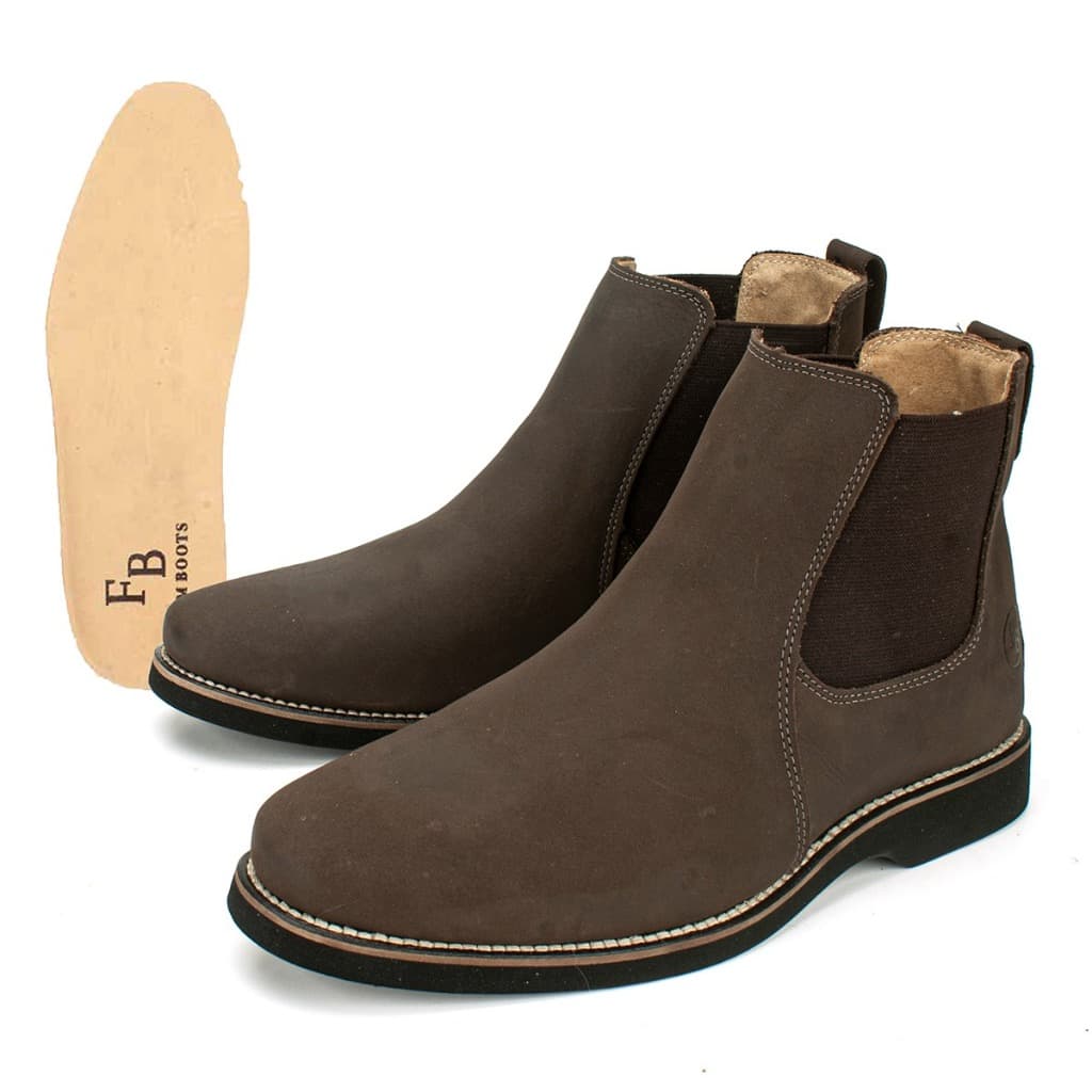 Bota Masculina Chelsea Em Couro Crazy Horse Legítmo Palmilha Em Gel