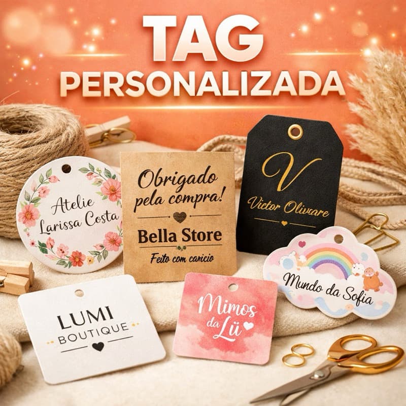 Tag Personalizada Para Etiqueta para Loja, Embalagens, Presentes e Lembrancinhas