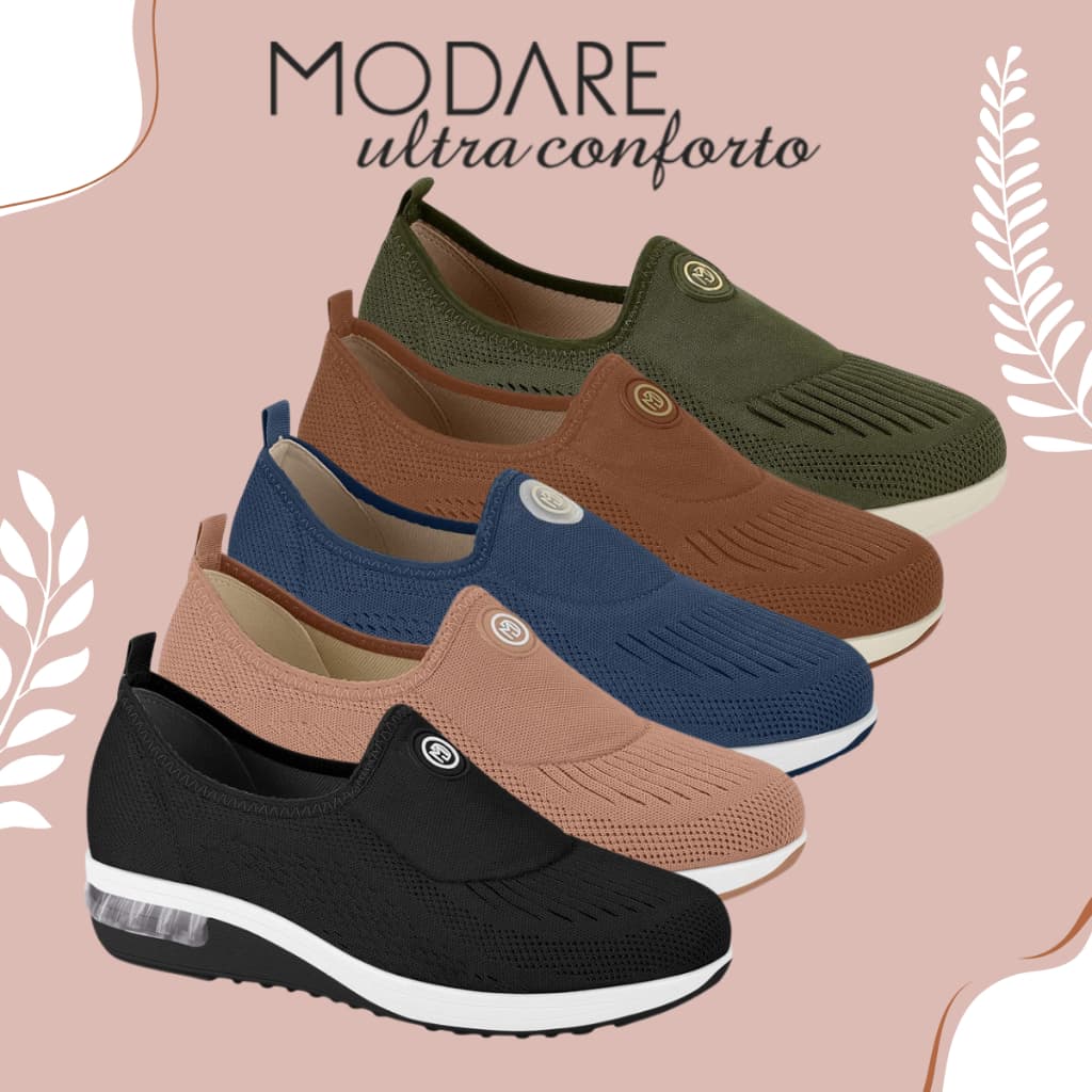 Tênis Modare Ortopédico Palmilha Soft Macia Fascite Plantar Amortecedor Gel Tech