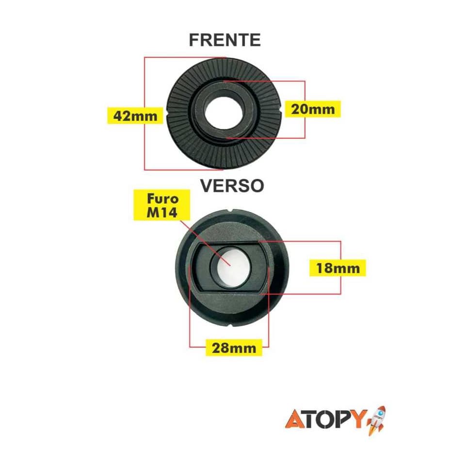 Flange P/ Esmerilhadeira P/ Disco Com Furo 20MM / M14