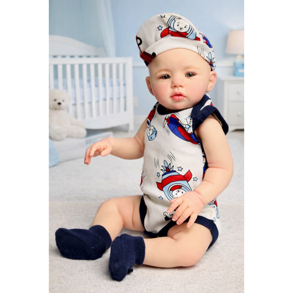 Bebê Reborn Menino Abigail Corpo De Silicone Realista 48cm