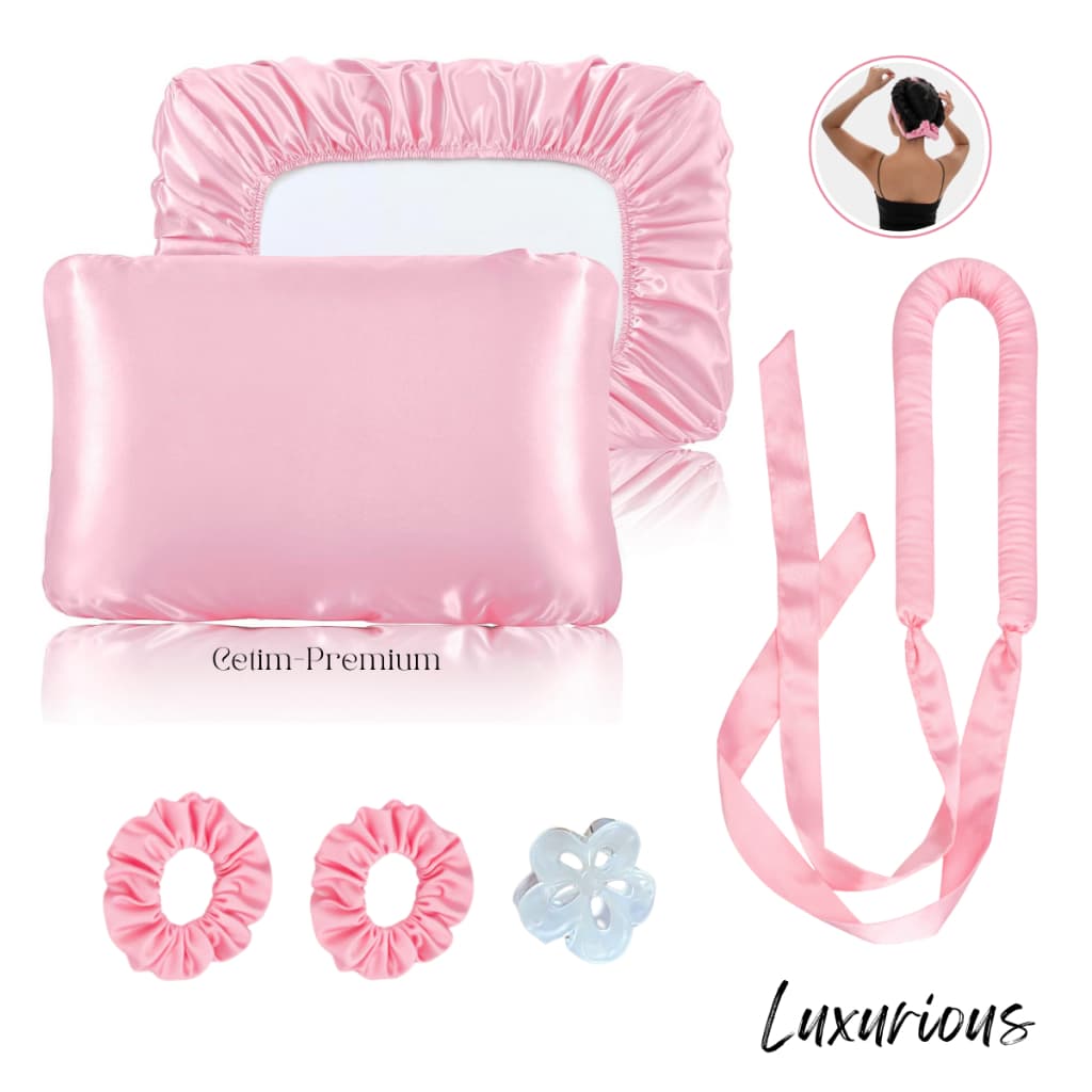 Kit Modelador de Cetim com Laço de Luxo + 1 Fronha de Cetim com Elástico Tamanho Padrão 50x70