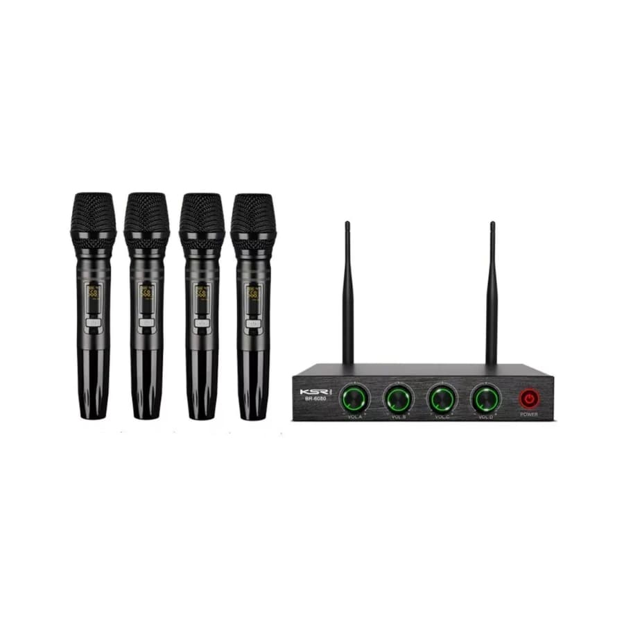 Microfone KSR Sem Fio Quadruplo PRO BR6080