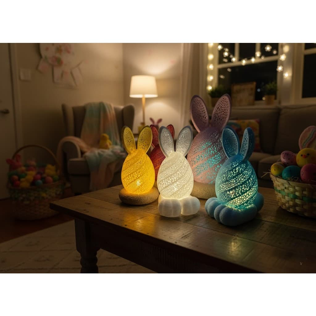 Decoração casa abajur luminária coelho páscoa ovo moderno minimalista BGG0127