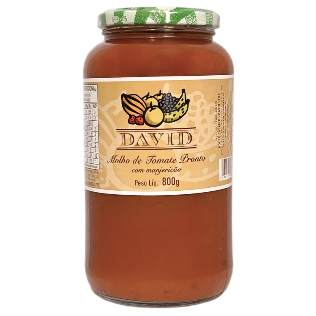 Molho De Tomate Pronto Com Manjericão David 800g