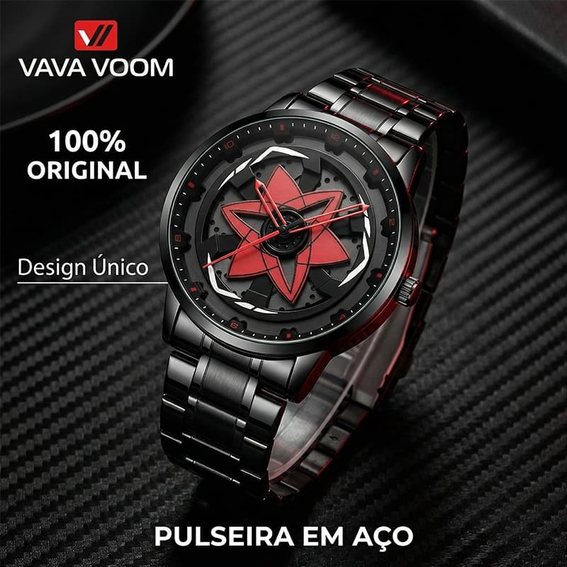 Relógio Masculino VAVA VOOM LT07 Giratório Roda Carro 360° Aço Inox Esportivo À Prova D’água