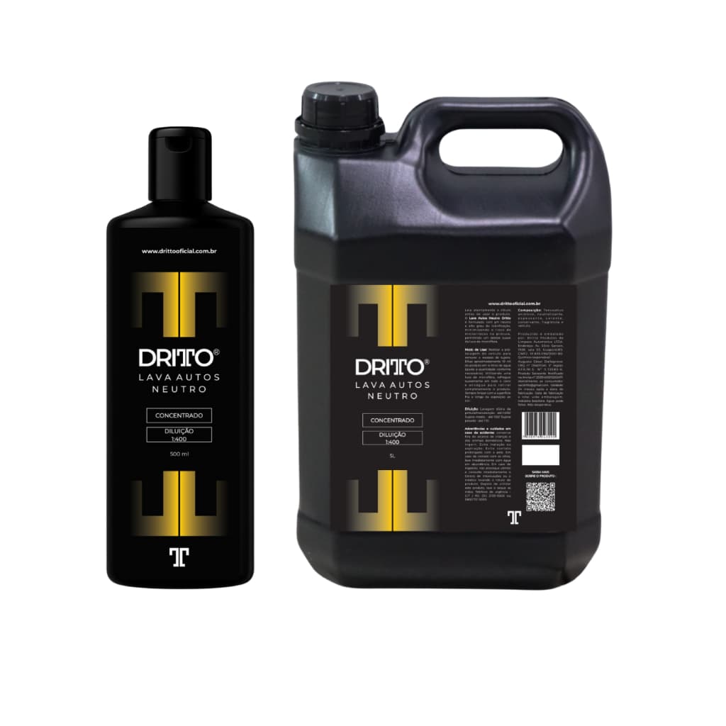 Shampoo Automotivo Lava Autos Dritto 500ml ou 5L – pH Neutro Alta Espuma Não Seca Diluição 1:400