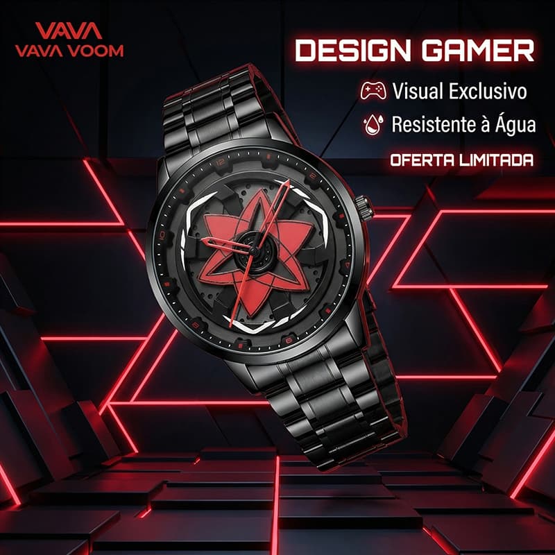 Relógio de Pulso Masculino Design Roda Esportiva Giratória Original VAVA VOOM Aço à prova d'água