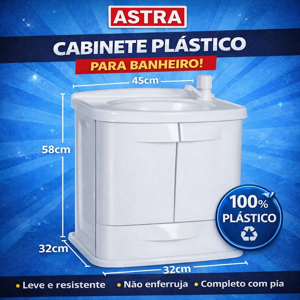 Gabinete Para Banheiro Astra Completo