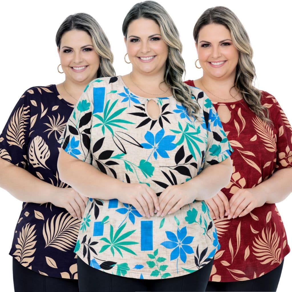 Blusa Blusinha Camiseta Feminina Plus Size T-Shirt Curve G1 G2 G3