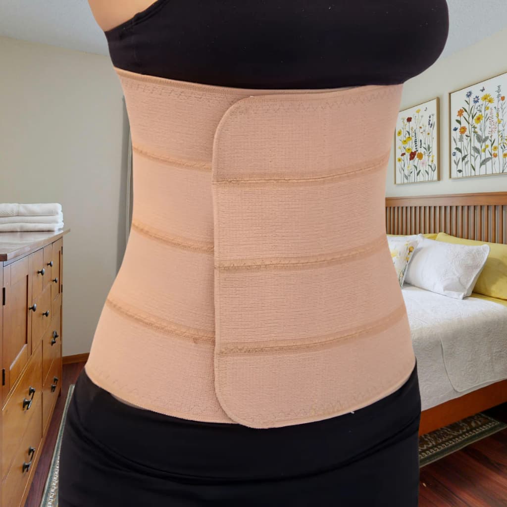 Cinta Abdominal e Torácica Faixa Elástica 4 Gomos Pós Operatório Cirúrgico Cesária Hérnia Unissex