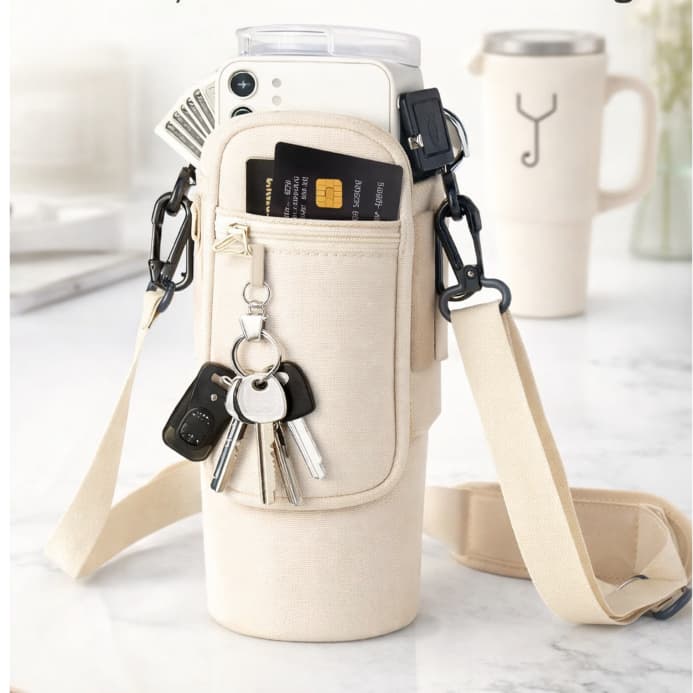 Bolsa Porta-Garrafa Multifuncional com Alça Ajustável – Estilo & Praticidade