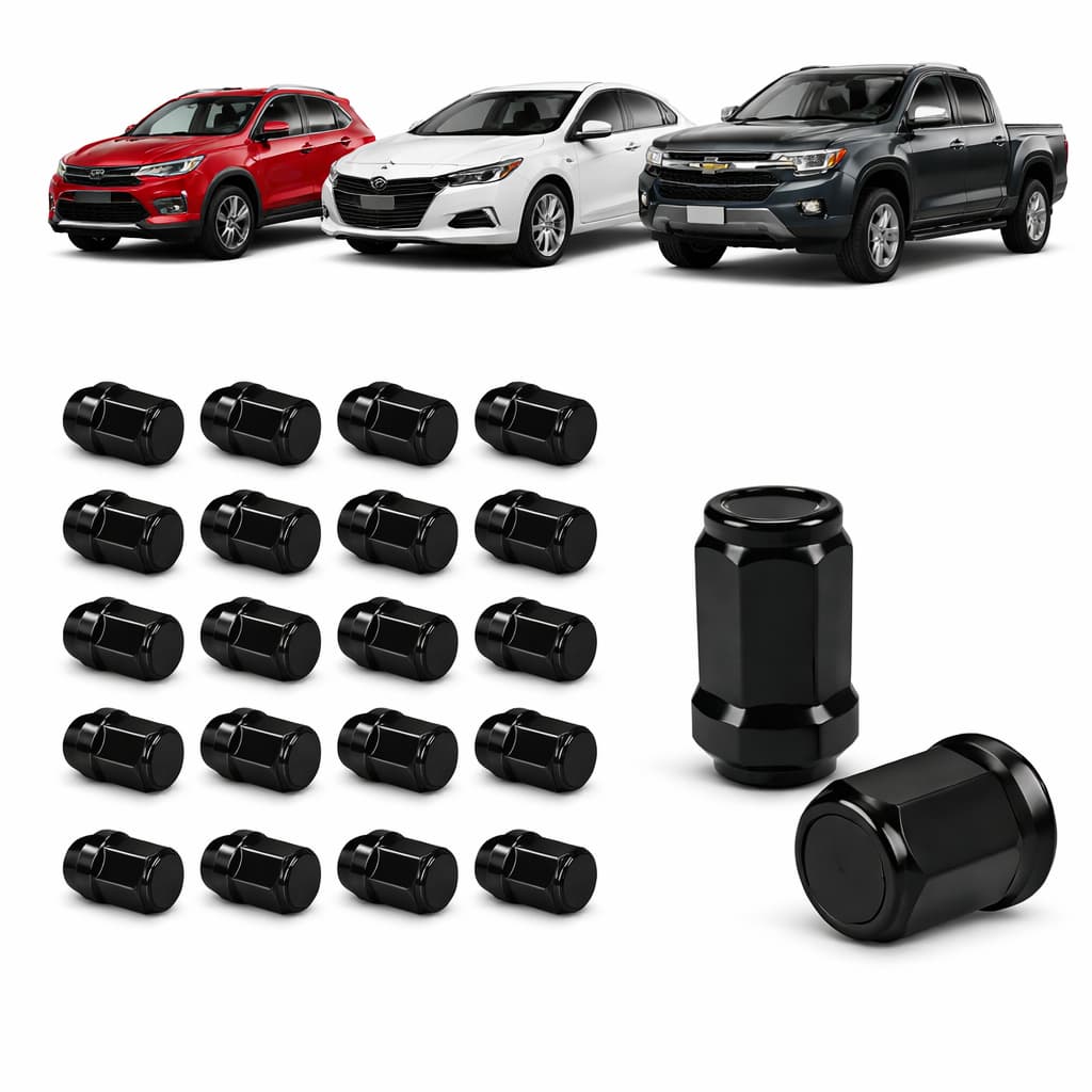 Jogo 20 Porca Black Maciça Roda Gm 35mm Cruze Tracker S10 Nova Montana