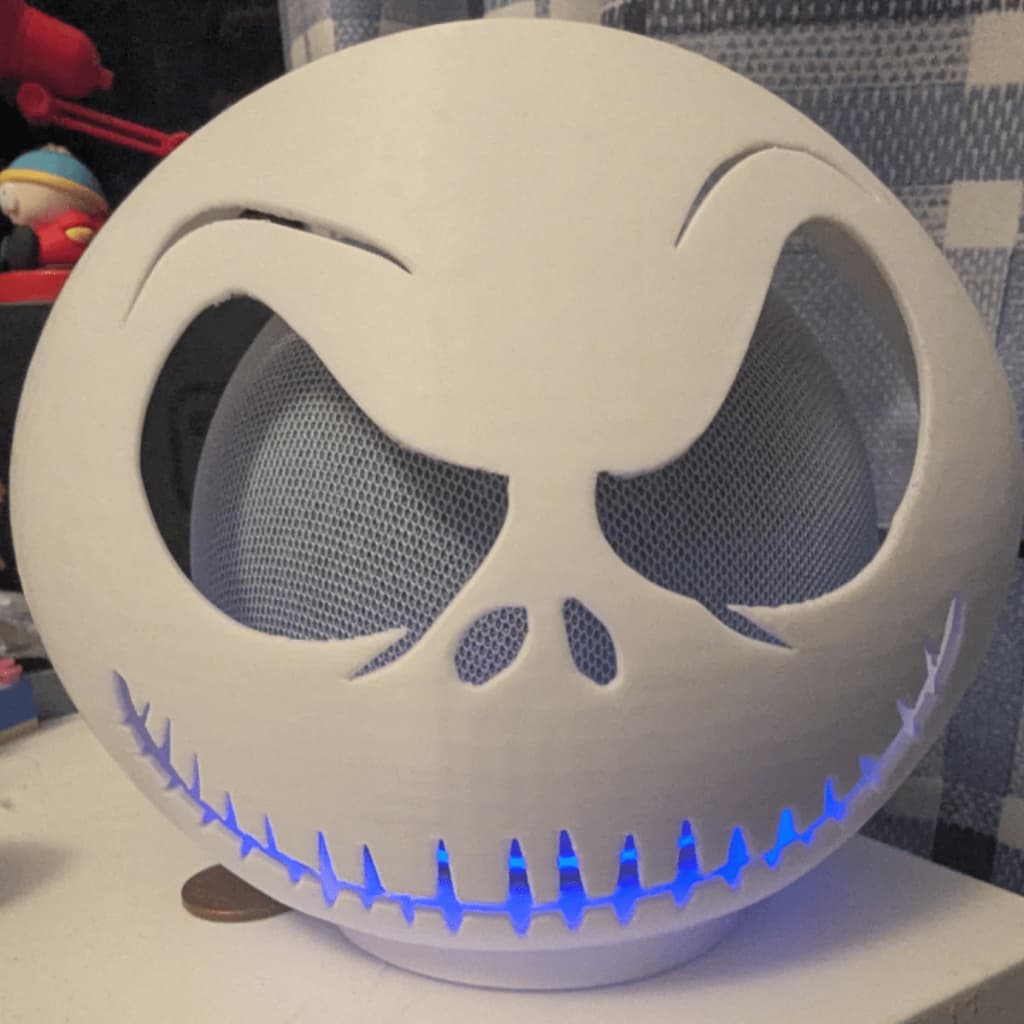 nha Temática para Echo Dot Alexa Inspirada em Jack Skellington Proteção e Personalização Estilo Pop