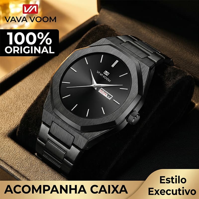 Relógio Masculino VAVA VOOM 2931 Social Geométrico 42mm Original Presente Pronta Entrega