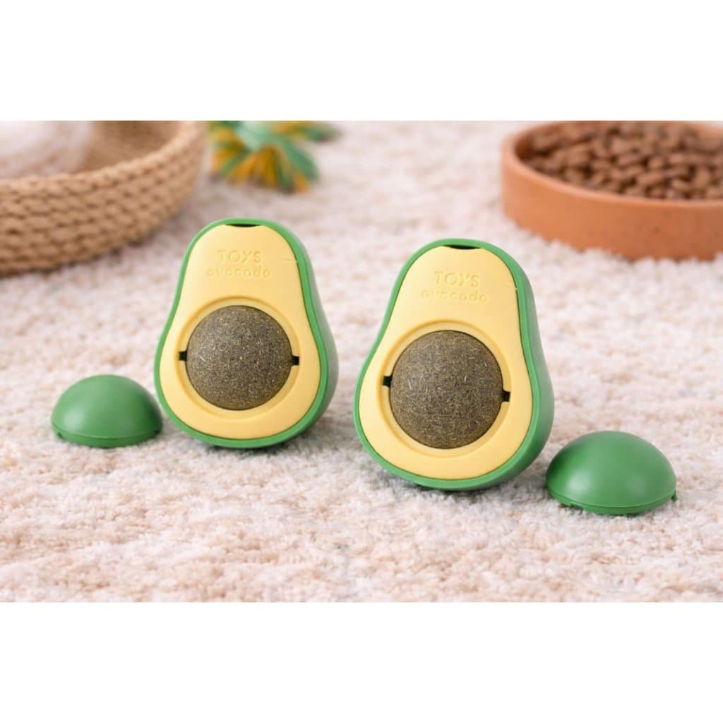 Kit 2 Abacates de Brinquedo para Gatos com Catnip Erva do Gato Natural