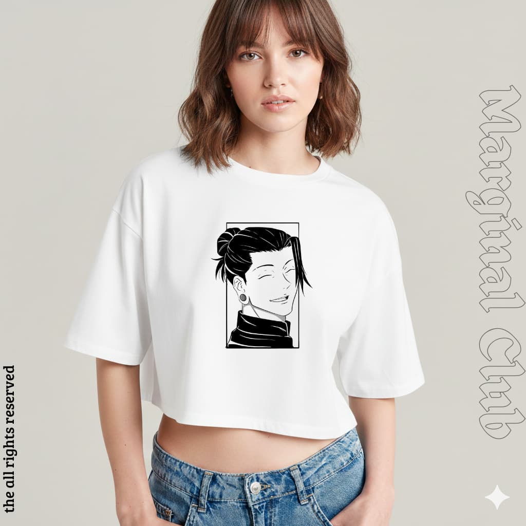 Cropped Feminino Jujutsu Kaisen Geto - 100% Algodão Estampado Anime
