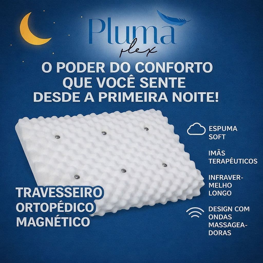 Travesseiro Magnético com Infravermelho Longo Ortopédico Cor Branco