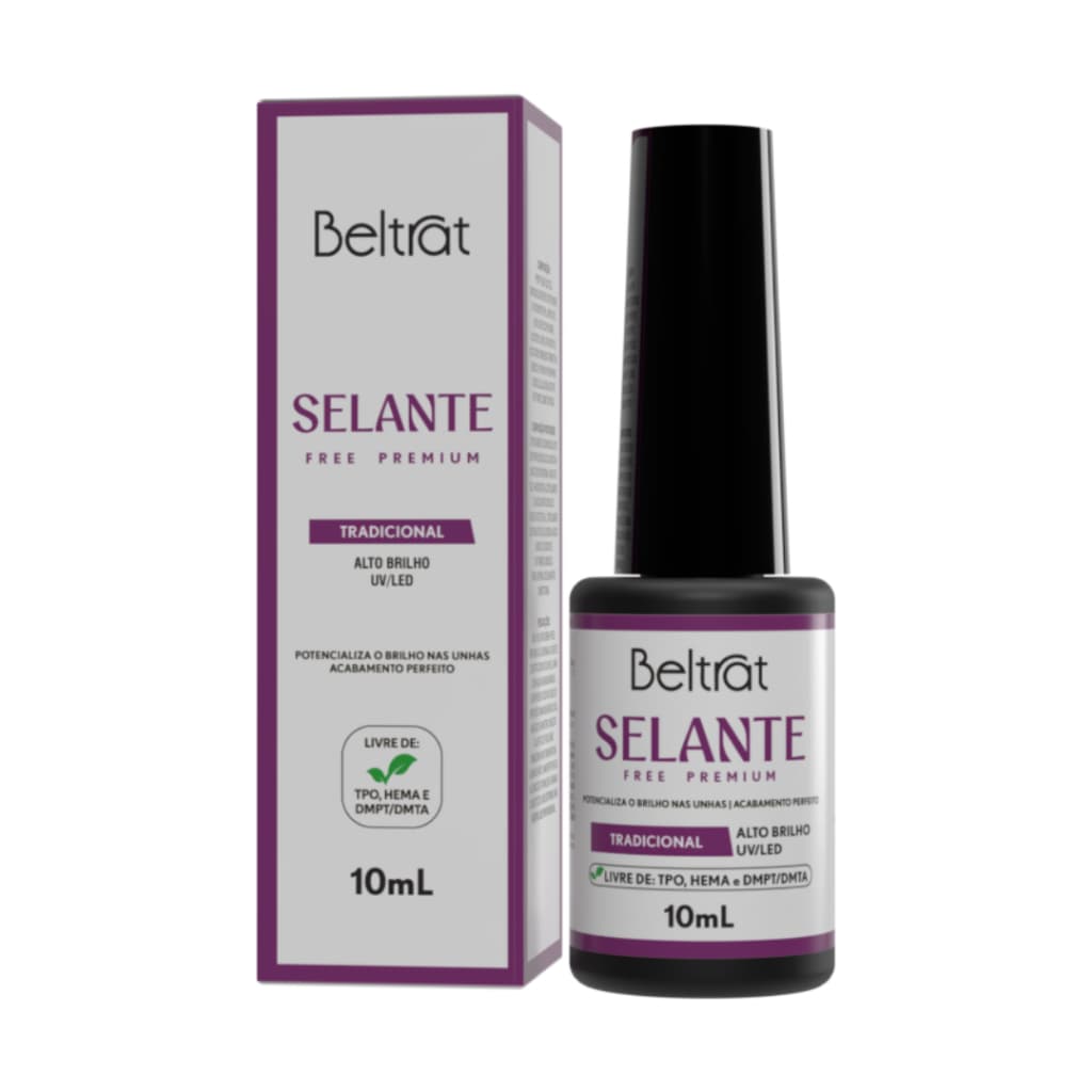 Selante Led/uv Top Coat Beltrat 10ml Finalizador Alongamento de Unhas Artificiais Sem TPO e DMPT