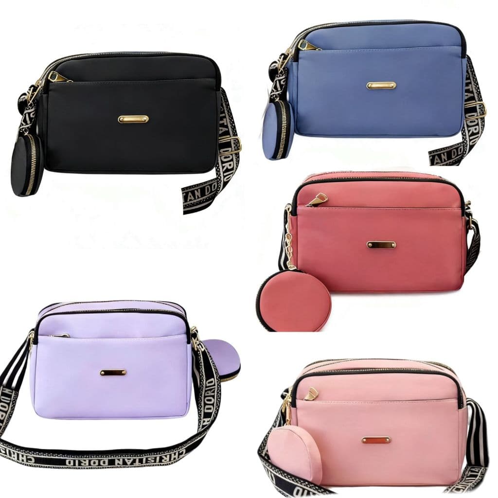 Bolsa Transversal Feminina com Alça Larga Estampada + Porta-Moedas | Moderna e Versátil