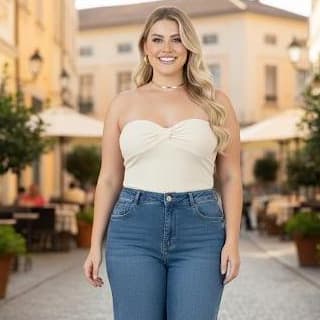 Blusa Feminina Tomara Que Caia Com Bojo Em Malha Canelada