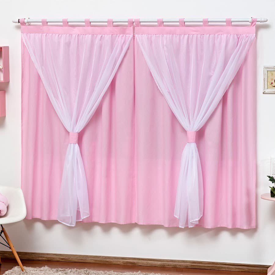 Cortina Quarto Bebe Criança 2m x 1,70m Varão 2m