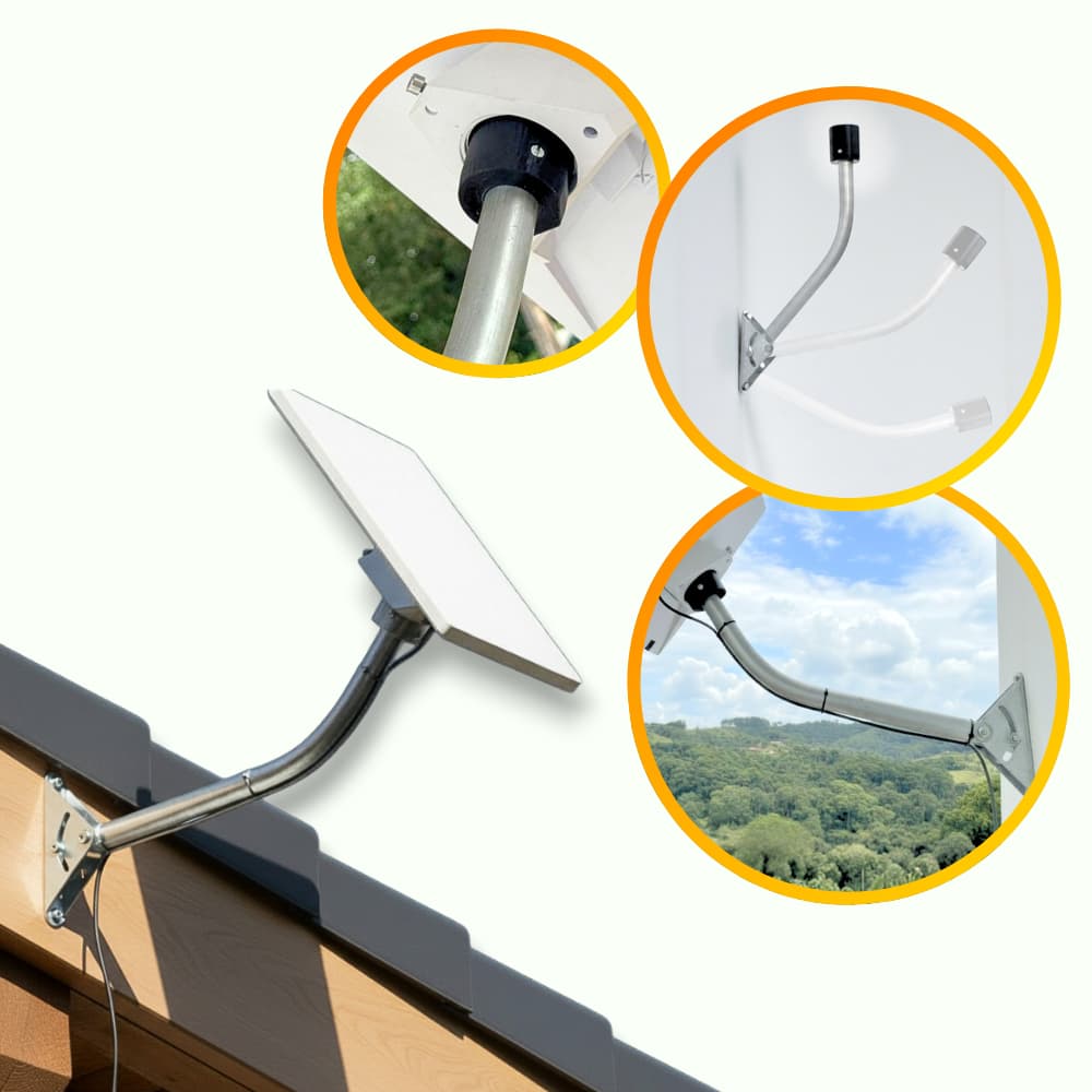Suporte para Starlink Mini Haste De Aço Articulada Parede Laje Telhado Madeira 4ª Geração