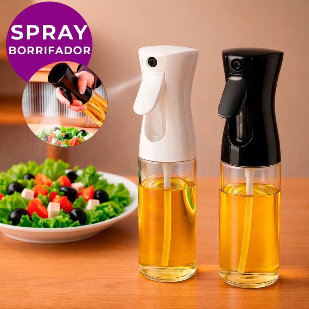 Kit 1 ou 2 Spray 200ML Borrifador Azeite Vinagre Culinário Pulverizador Galheteiro Plástico