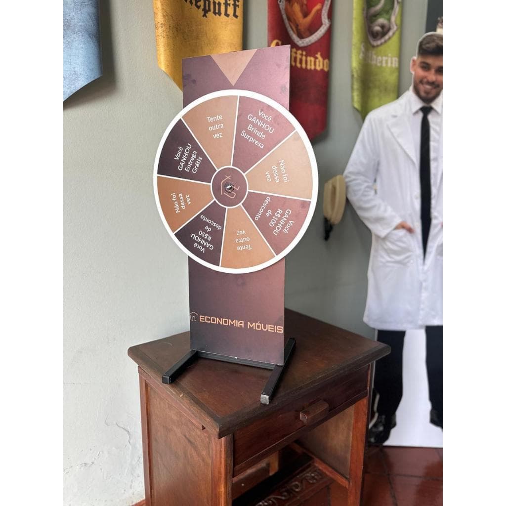 Roleta de Prêmios 70x40cm Personalizada sua Arte Comércio Loja Premiação Promoção
