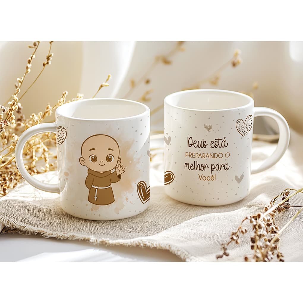Caneca Religiosa - Quaresma - Páscoa - Frei - Deus está preparando o melhor para você