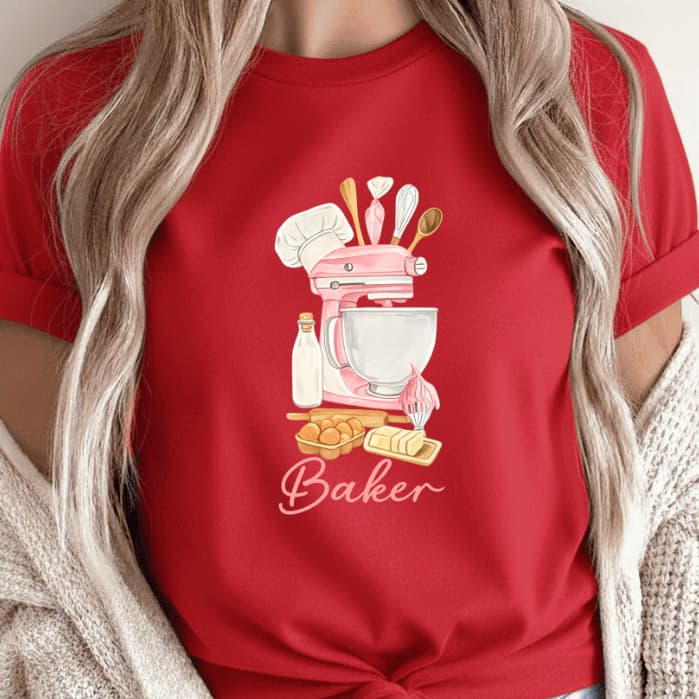 Camiseta Camisa T-shirt Feminina 100%Algodão  Confeitaria Amor Cozinhar Bolos Doces