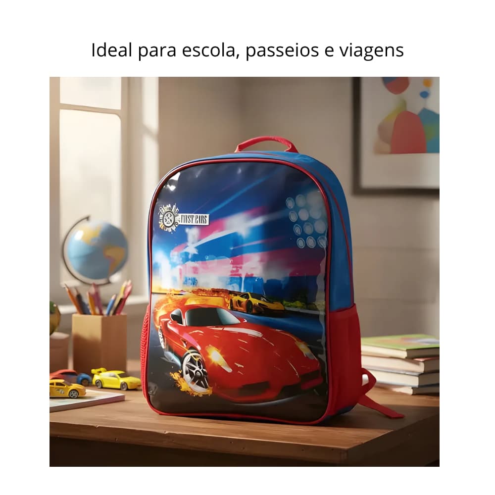 Mochila Infantil de Costa Carros - Vermelha DF1021
