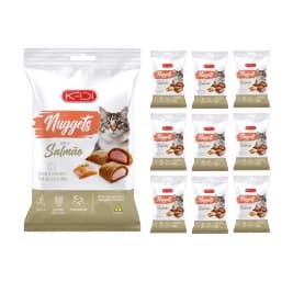 12 Snack petisco Kadi Nuggets Salmão para Gatos adultos 20g cada - KIT 15 unidades