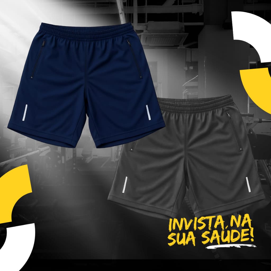 Kit 2 Shorts Chimpa Masculinos Com Cordão Ajustável E Bolsos Laterais Promoção