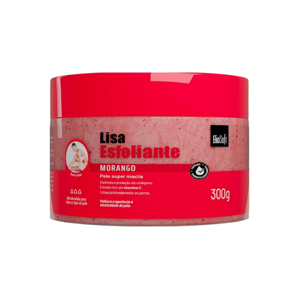 Esfoliante Corporal Morango Soft Hair 300g | Pele Macia E Hidratada