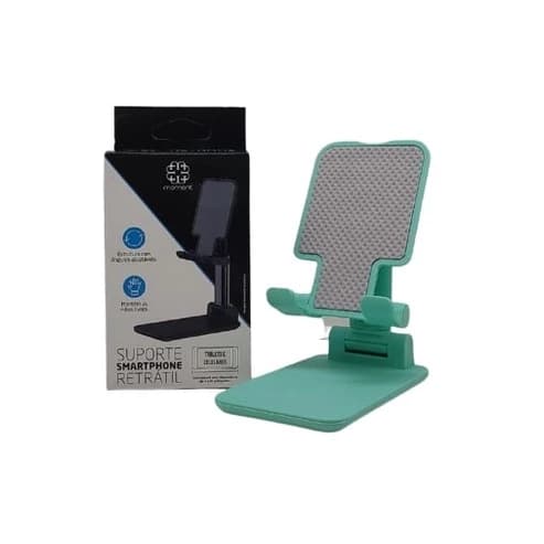 Suporte Retrátil para Celular e Tablet de Mesa Ajustável Dobrável Universal