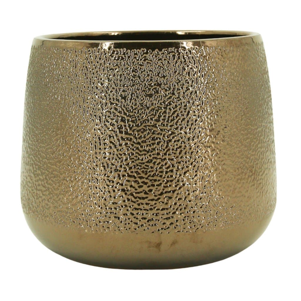 Vaso Cachepot Cerâmica Holandês - Bretagne Points Ouro